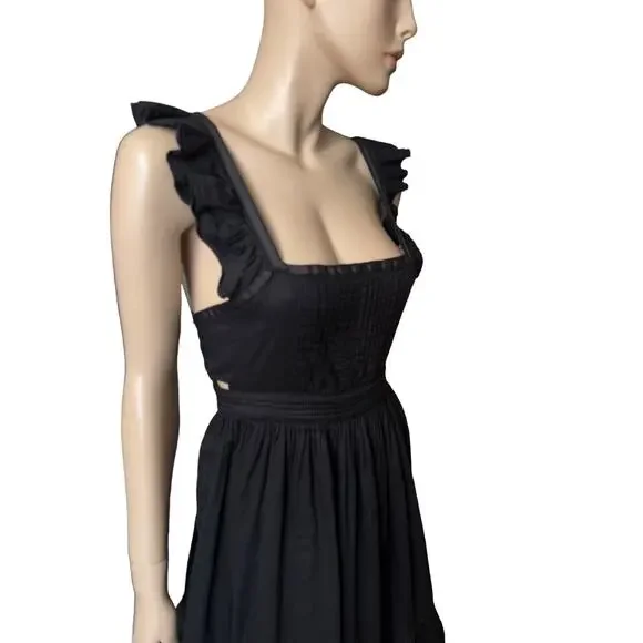 Superdry NEW Vintage Inspired Mini Dress Square Neckline Ruffles Straps Size M - Picture 4 of 15